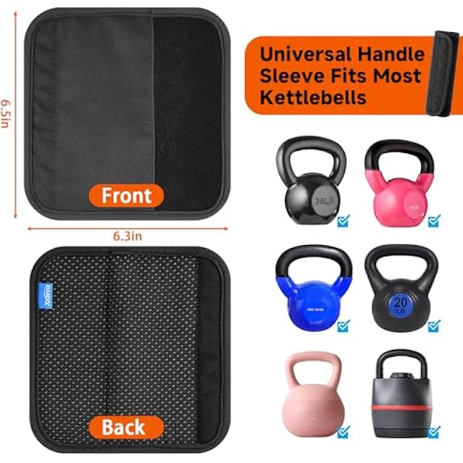 Xxerciz Kettlebell Non-Slip Handle Wrap, Soft Breathable Grip Cover for Most Kettlebells, Easry to Use, Training Accessory for Home Gym Workouts