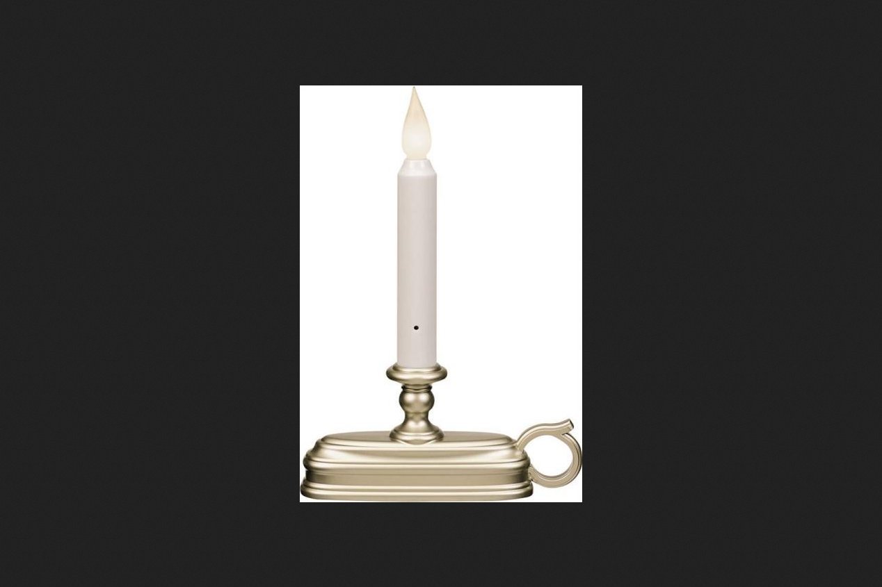 Deluxe Battery Operated Candle Warm White Pewter