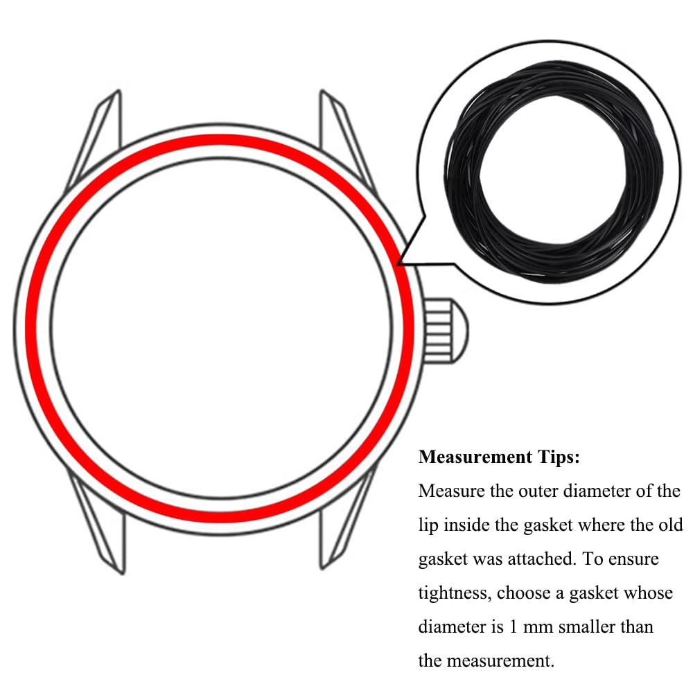 TICFROG Watch Gasket O Ring Rubber Seal Watch Back Cover for Watch Repair, Metric Sealing Gasket for Automotive Machine Plumbing, Pack of 10 with Watch Cleaning Cloth (30mm)