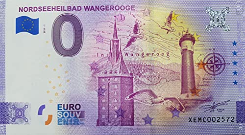 0-Euro-Schein Nordseeheilbad Wangerooge - nordfriesische Insel Souvenir Null Euro € Sammler Cover