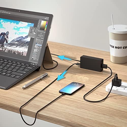YBRUZRUB 65W Surface Pro Charger Compatible with Microsoft Surface Laptop 2 3, Surface Pro X 11 10 9 8 7 6 5 4 3, Surface Go 2 Go 3, Surface Book 1 2 Microsoft Surface Charger Power Supply Adapter - 5