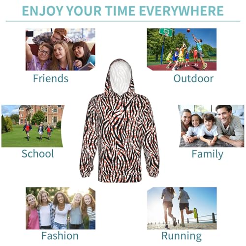 Zebra Skin And Leopard Print Kid Hoodies Boys Sweatshirts Girls Pullover with Pocket 6