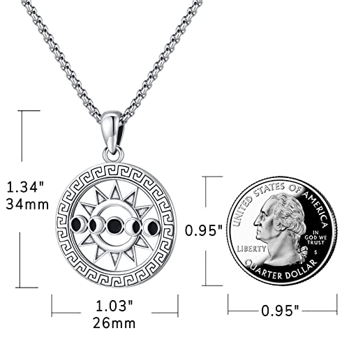 Moon Phase Necklace Triple Moon Goddess Witch Protection Necklace 925 Sterling Silver Wiccan Jewelry Witchy Viking Norse Irish Nordic Pagan Jewelry Witch Spiritual Jewelry Sun Pendant Talisman Half Moon Necklace Full Moon Jewelry Sun Necklace Moon Phase Necklace For Men Amulets For Witchcraft Protection Women Celestial Necklace Twitches Necklace Wicca Magic Occult Jewelry #TOP1