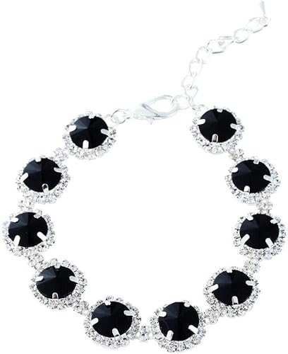 Dogs Kingdom Collar de cristal para perro y gato con diamantes de imitación brillantes para fiesta, collar de princesa, accesorios ajustables,