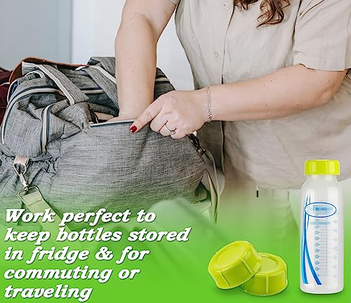 (9-PCs) Travel Bottle Caps Compatible with Dr Brown Narrow Bottles, Storage Caps Replacement for Medela Bottles, Bottle Caps Fit Ameda Evenflo Gerber Lifefactory and Parents Choice Bottles - Model A
