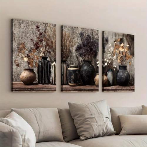 Tableaux de fleurs en pot vintage AEFOUU déco murale toile 40x50cm pour salon chaleureux