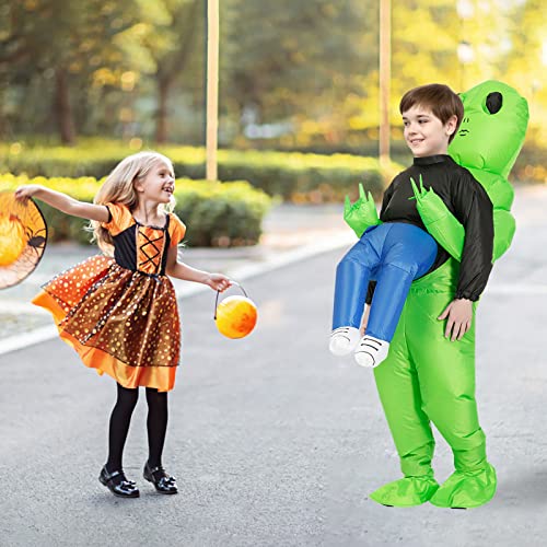 ZIZWO Inflatable Alien Costume Kids/Teens, Alien Blow Up Costume Funny Alien Halloween Inflatable Costumes for Kids Boys (Alien-Teens)