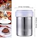 Onwon Powder Sugar Shaker with Lid - Stainless Steel Fine Mesh Shaker Cinnamon Icing Sugar Powder Cocoa Flour Chocolate Coffee Sifter Sprinkler Dredgers for Coffee Cappuccino Latte
