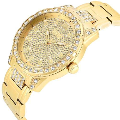 Image of Guess Round 40mm Gold Dial Analog Women Watch - U1337L2M