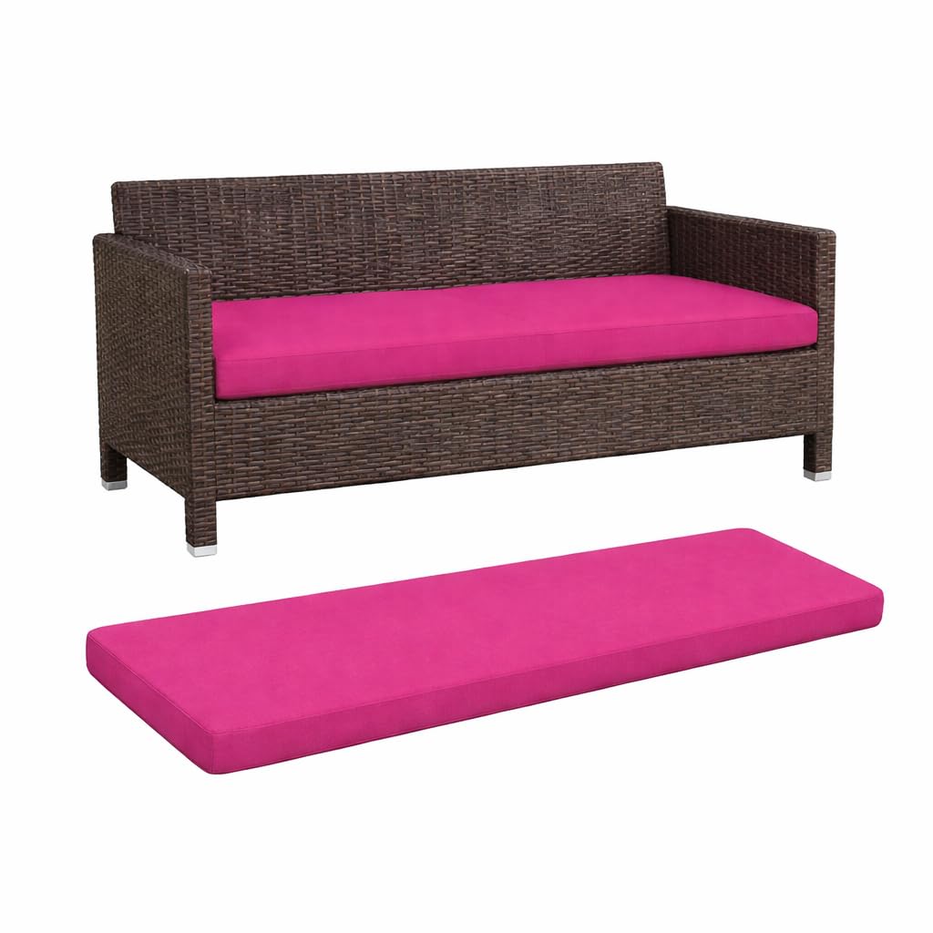House Of Home Fuchsia Outdoor Bench Cushion Garden & Patio Seat Pad, Water & Uv Resistant, Removable Cover (, 2 Seater 108Cm X 45Cm X 5Cm)