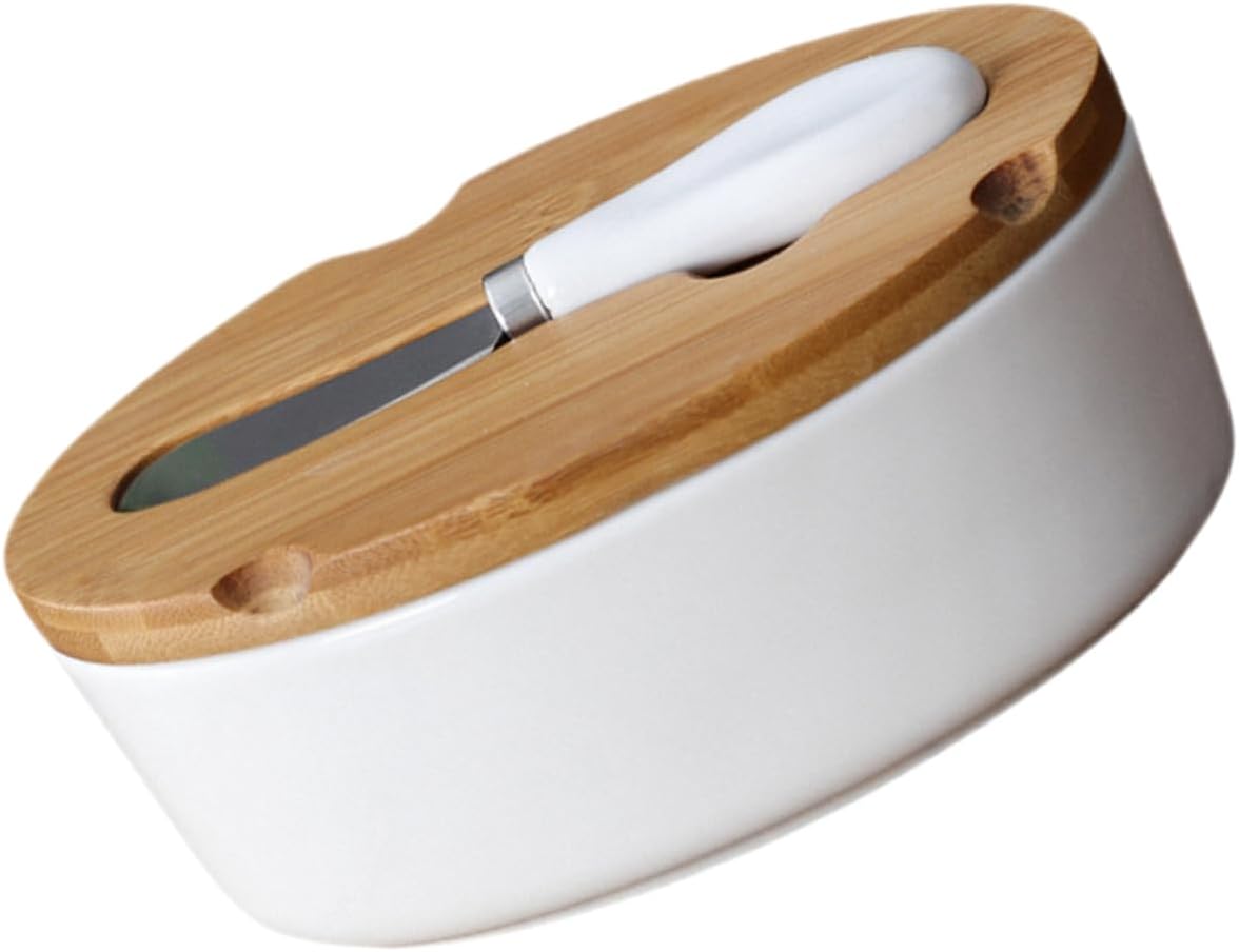 Alipis 1set Ceramic Butter and Cheese Keeper with Lid Sealed Storage Container for Freshness Stylish Kitchen Cutlery Accessory for Butter and Cheese Storage