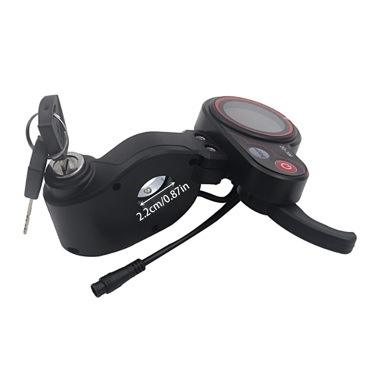 Wokyo ZQ-100 Bouton d'affichage LCD 6 broches pour scooter électrique avec changement de vitesse, étanche 36-60 V