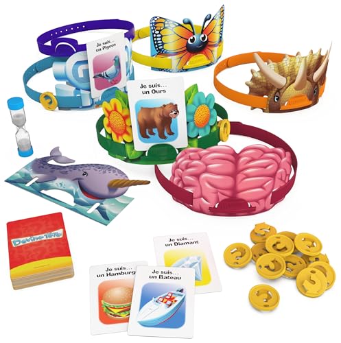 Devine Tête Classique - Jeu de Société Famille - Bandeaux et Devinettes - Devinez L’Illustration De La Carte Qui Est sur Votre Tête - Jeu De Cartes - Version Française - Jouet Enfant 6 Ans et +
