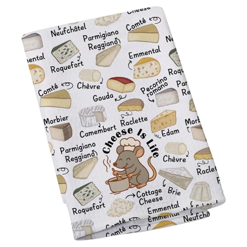 Funny Mouse Food Lover Tea Towel Cheese is Life Kitchen