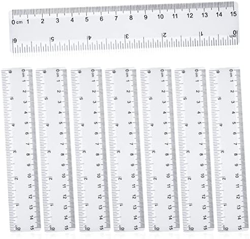 8 Pack 15cm Ruler, Plastic Clear Shatterproof Rulers for School