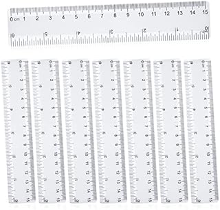 8 Pack 15cm Ruler, Plastic Clear Shatterproof Rulers for School