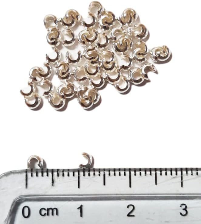50pcs 925 Sterling Silver Open Crimp Bead Covers, 2.5MM, by CRAFT WIRE - Image 8