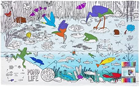 eatsleepdoodle - Educational Learning Activity for Children with Washable Felt Tip Fabric Pens (Pond Life)