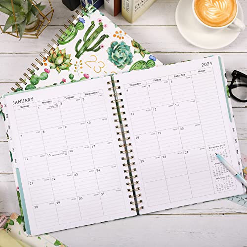 2023-2024 Planner - Academic Planner 2023-2024, Weekly & Monthly Planner, Jul 2023 - Jun 2024, 9" X 11", Thickened Cover, Twin - Wire Binding, Monthly Tabs, Elastic Closure #TOP6