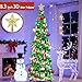 Dual Color Switch&Timer 5 Ft Gold Pop Up Christmas Tree with 50 Warm White&Color Lights 8 Modes, Tinsel Pencil Collapsible Xmas Tree, Easy Assembly, Balls 3D Star Sequins, Home Party Apartment Decor