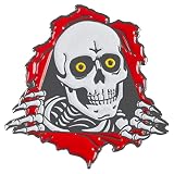 Powell Peralta Ripper Lapel Pin Glow in the Dark Red - White