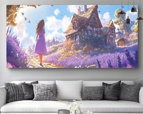 Broderie diamant adulte grand format 80x160cm fleur pour contrer l'ennui M85