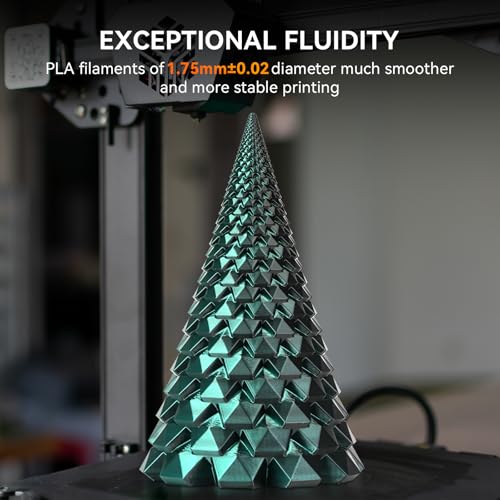 Image of TECBEARS Silk PLA Filament Dual Color, Shiny 3D Printer Filament 1.75mm, Dimensional Accuracy + /- 0.02mm, 1kg Spool(2.2lbs) Fits for Most FDM 3D Printers(Black Blue)
