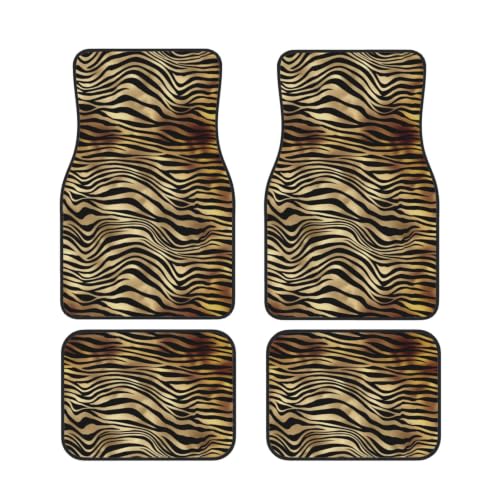 Alfombrillas de coche de neopreno evitan resbalones juego de 4 piezas cebra africana sepia