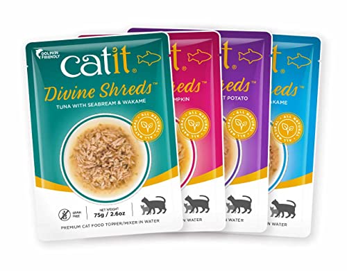 Catit Divine Shreds Wet Cat Food Toppers, Tuna Multipack, 75 g, Pack of 12, Cat Food Wet, Cat Wet Food, Wet Cat Food Pate, Soft Cat Food, Wet Food Cat, Nourriture Pour Chat, Canned Cat Food - Image 3