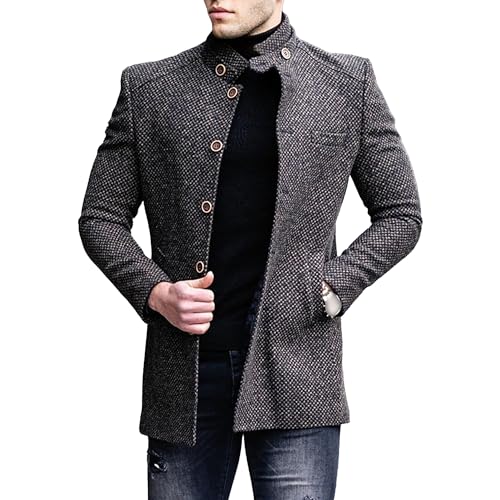 Manteau en tweed pour homme avec finitions haut de gamme