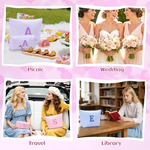 YILANCOL Personalized Initial Makeup Bag