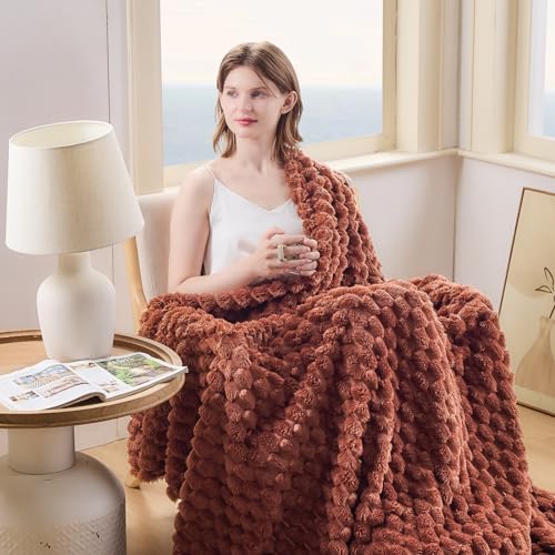 NEWCOSPLAY Fleece Clouds Cozy Twin Blanket for Couch, Coffee, 60"x80" by NEWCOSPLAY - Used condition - Image 2