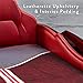 Cilek GTS EV Twin Race Car Bed, Remote Control, LED Lights, EV Sound FX, Vegan Leather Interior, License Plate, Red