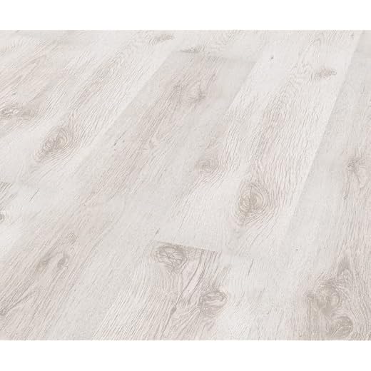 Pavimento Laminato Kronotex a Incastro, Rovere Ghiaccio Shabby, Scatola da 2,390 m²/AC3. Spessore 7mm