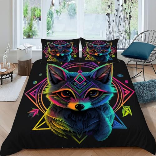 Housse de couette king size microfibres 2 personnes parure de lit animaux 3D