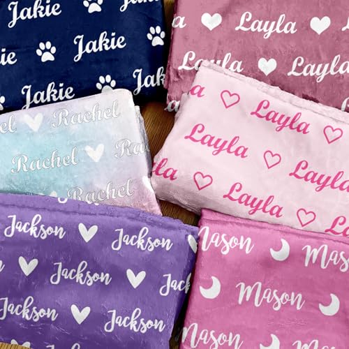 LASTSTA8 Ships Next Day,Personalized Blanket for Kids Custom Blanket with Name Customized Flannel Blanket Valentines Kids Gifts Throw Blanket for Teen Girls Boys