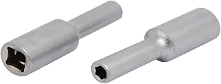 New Lon0167 1/4-inch Square Drive 4mm Hex 6 Point Impact Socket Silver Tone 2pcs(1/4-Zoll Square Drive 4mm Sechskant 6-Punkt-Stecksockel Silberfarben 2St