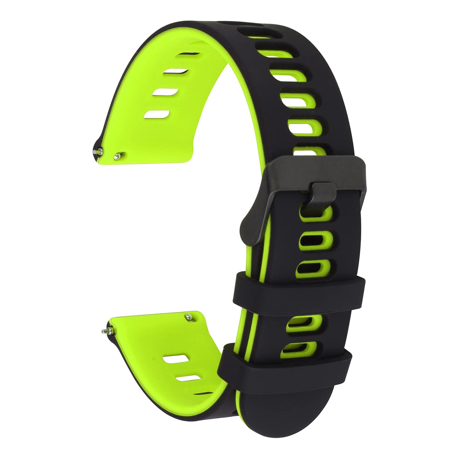 Silicone Rubber Watch Bands, Quick Release Sport Watch Replacement Straps, Universal Smart Watchband with Black Stainless Steel Buckle for Men Women