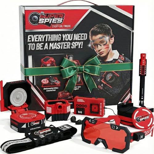 STICKY LIL FINGERS SuperSpies Secret Agent Spymaster Kit - Spy Gear Ninja Toys and Gadgets for Kids 8-12 Detective Kit