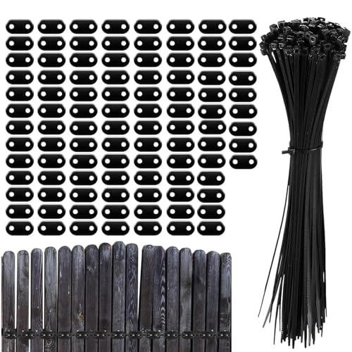 Lot de 100 serre-câbles - Bandes de fixation brise-vue d'extérieur - Accessoires pour terrasse, pelouse, jardin, agriculture et clôture brise-vue - Poulailler - Fixation de clôture - Charge lourde