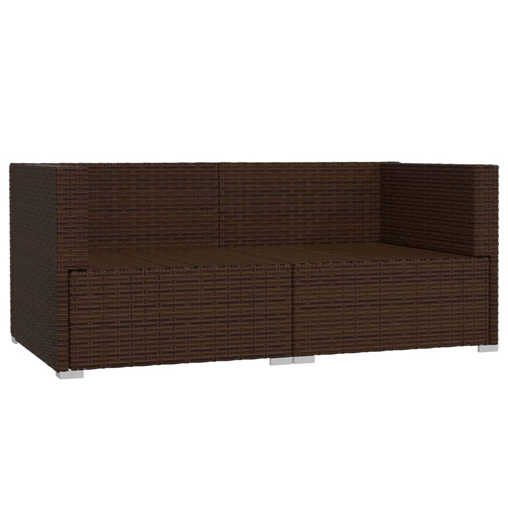 2-osobowa sofa z poduszką, brązowy polirattan, zestaw mebli ogrodowych, zestaw mebli tarasowych, zestaw mebli balkonowych na taras, do ogrodu, na balkon