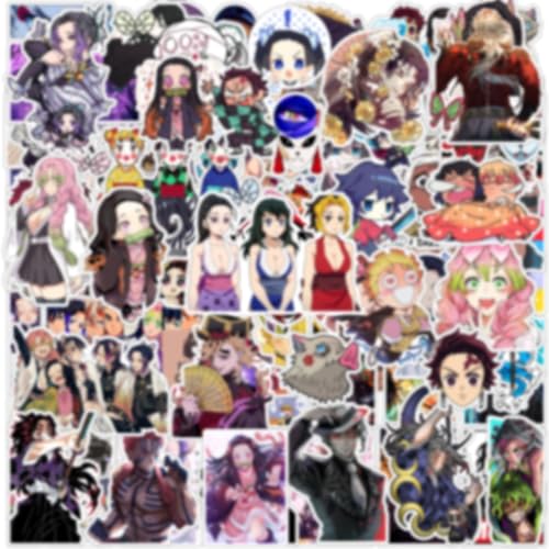 Image of Paper9store Pack of 85+ Demin Slay Stickers for Laptop, Phone Case, Guitar, Bike, Pc, Scrapbook etc. Waterproof Glossy Laminated Residue Free Anime Stickers
