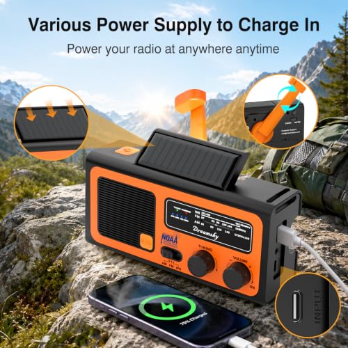 Dreamsky NOAA Emergency Radio Weather Alert with Hand Crank Solar - Image 5