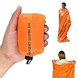 TOTMOX Notfall-Schlafsack für den Außenbereich, multifunktionaler Überlebenssack, wasserdichter thermischer Überlebenssack, kompakte Größe, ideal für Bergsteiger, Wanderer, Notfälle und Picknicks