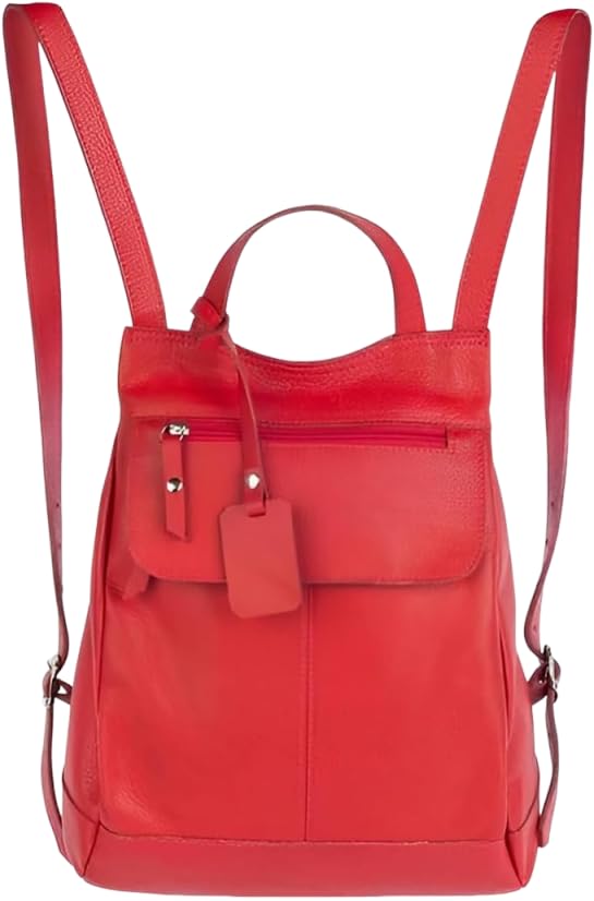 Mochila de Couro Legítimo Modelo Maluzinha Elegante 21x26x10cm, Alças Reguláveis (Marsala)