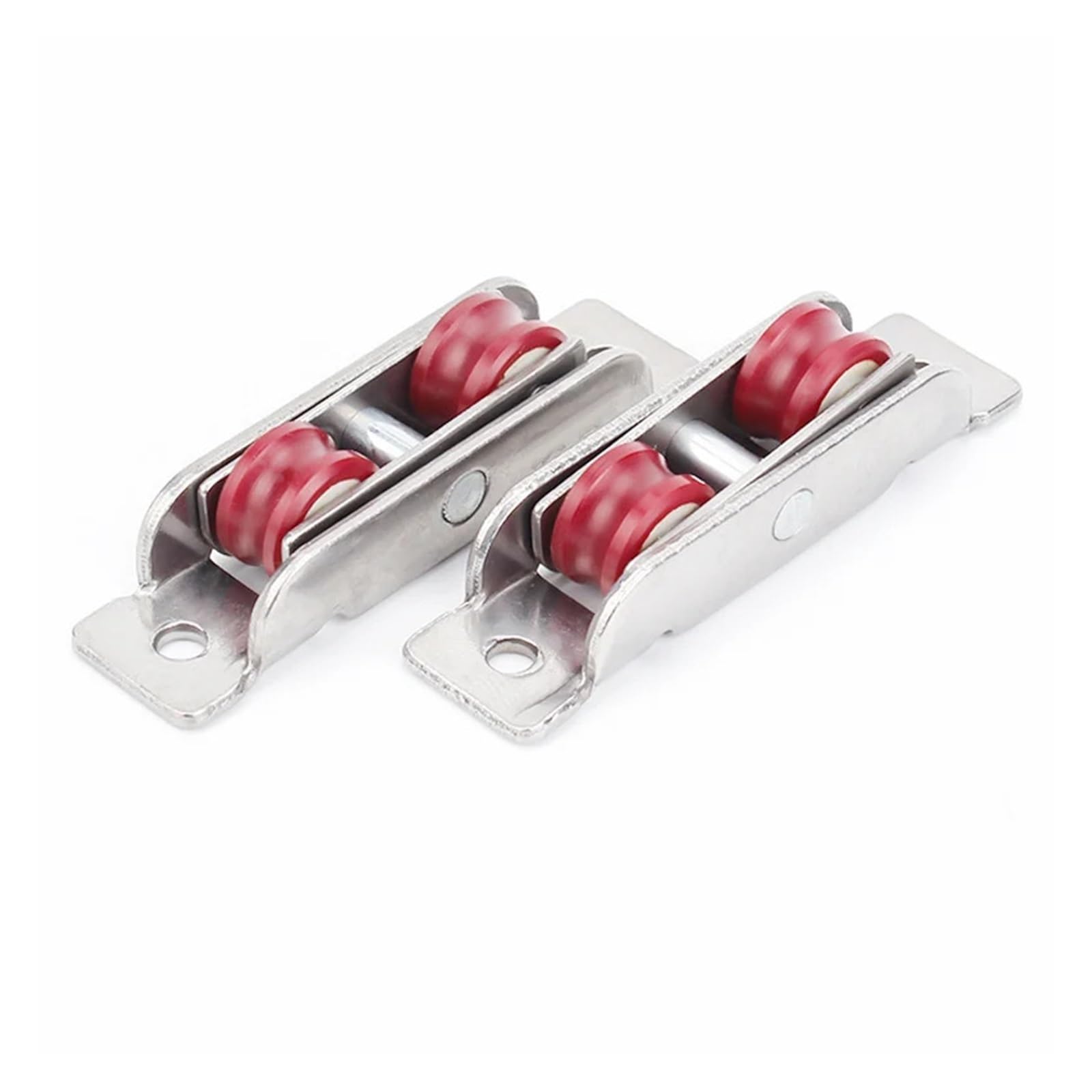 Galet Porte Coulissante Poulie de porte coulissante en acier et plastique, type U, ultra silencieuse, 4 pièces, type 88, double roue plate/concave(Flat Wheel 88type)