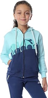 سويت شيرت للبنات كم طويل قبة دائرية من ديادورا ، كحلي فيروزي، 5 - 6 سنوات