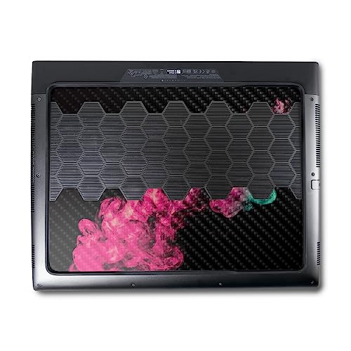 Image of MightySkins Carbon Fiber Skin Compatible With Alienware M18 R1 (2023) Full Wrap Kit - Magenta Smoke | Protective, Durable Textured Carbon Fiber Finish | Easy To Apply & Change Styles | Made in the USA