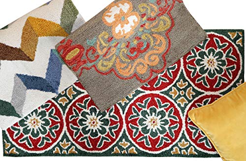Image of THE HOME TALK Modern Polyester Area Rugs | Carpets for Living Room, Kitchen, Kid's Room, Bedroom | Microfiber Polyester Rugs | Shaggy Floor Carpet | Anti Skid Store (White, 60x110 CM)