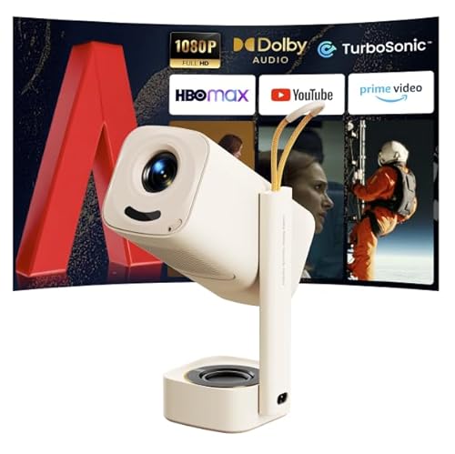 Image of Yaber T1 Pro Mini Projector with WiFi and Bluetooth, Dolby Audio & Turbo Sonic Bass, Auto Focus & Keystone, Native 1080 FHD with HDR10, Portable Projector for Outdoor Indoor Use